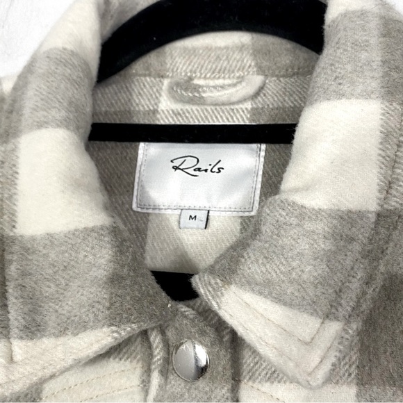 RAILS Tripp Shirt Jacket Ivory Rain Checkered Fleece Flannel - Picture 11 of 12